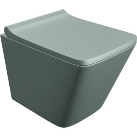 LAVITA Lago Grey WC suspendu  L'abattant de WC à chute lente  WC suspendu sans bord  WC  340x485x370 cm  gris