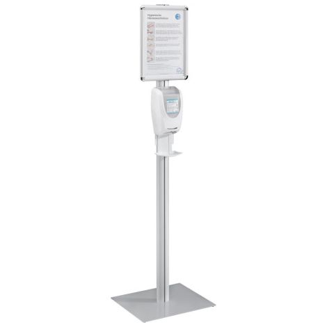 Colonne de distribution. Métal avec cadre info DIN A3 pour distributeur Neptune touchless ou Euromat. (1/3)