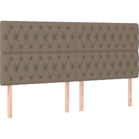 Maison Exclusive - Testiera per letto Tortora 200x7x118/128 cm Tessuto (1/5)