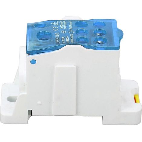 Boîte de jonction 690 V 160 A, bornier sur rail DIN, pour connexion électrique, bleue