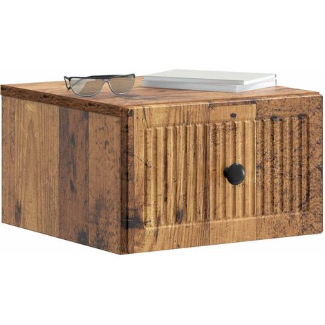 Maison Exclusive - Mobiletto da notte a muro Legno antico 33 x 34,5 x 20 cm