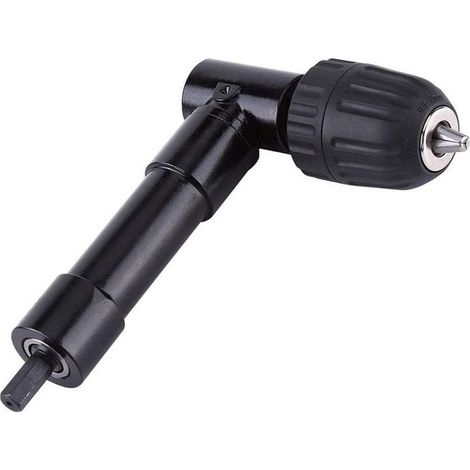 Mandrin à angle droit 90° autoserrant – Adaptateur de perceuse pour espaces confinés – Capacité de serrage 0,8 à 10 mm – Tige hexagonale 8 mm (1/5)