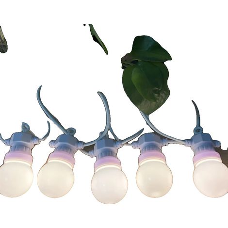 Guirnalda de luces LED tipo globo, impermeables, de bajo consumo, cable blanco, enchufe europeo, 1 unidad. (1/2)