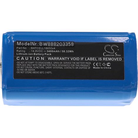vhbw Batería compatible con Bigblue TL4000P, TL4500P, TL4800P, VL10000P, VL5800P, VL6500-TC lámpara de buceo (3400 mAh, 14,8 V, Li-Ion)