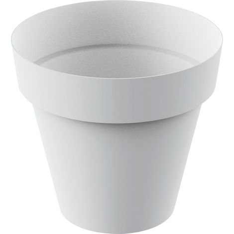Pot modèle "Tes" Ø18x15cm (2,5 litres) en polypropylène blanc