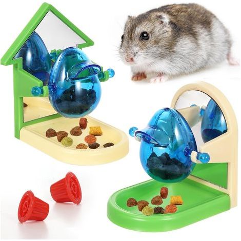 2 Pack Rat Enrichment Toys - Interactive Foraging & Puzzle Games, Treat Dispensing Slow Feeder for Rat, Hamster, Chinchilla, Hedgehog (1/5)