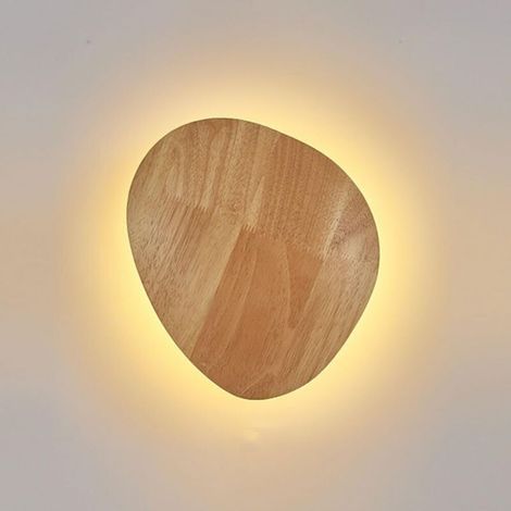 Applique murale en bois LED 3000K – Design nordique géométrique – Éclairage mural moderne pour salon et chambre – Matériaux bois et fer (1/5)