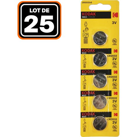 25er Pack CR2032 3V 210mAh Lithium Knopfzellen KODAK (1/2)