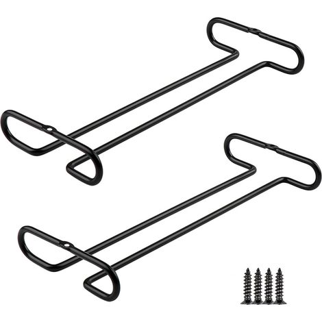 Portavasos de vino de 2 piezas, estante colgante para copas de vino, soporte para debajo del gabinete, soporte colgante para copas de vino para el hogar, bar, cocina y restaurante.