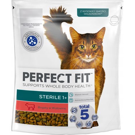 PERFECT FIT Aliment sec stérile pour chats stérilisés au bœuf 1 pièce. (1/5)