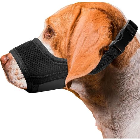 Hundemaulkorb – Größe M – Weich – Verstellbare Nylonschnauze für Hunde – Maulkorb – Atmungsaktives Netzgewebe – Maulkorbe – Maulkorbriemen – Antibell- und Beißschutz – Tierfreundlich (1/5)