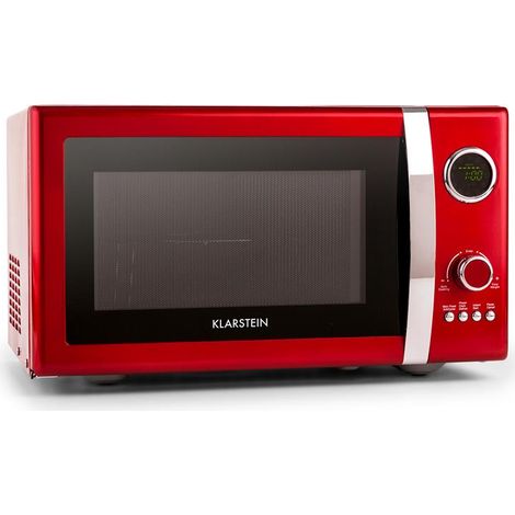 Klarstein – Four micro-ondes à poser 23L – 800W micro-ondes, 1000W grill – 12 programmes – Design rouge moderne – Idéal pour cuisines contemporaines (1/5)