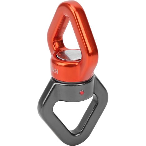 Mousqueton rotatif 360° pour balançoire extérieure, sécurité escalade, accessoire de suspension yoga, gris et orange (1/5)