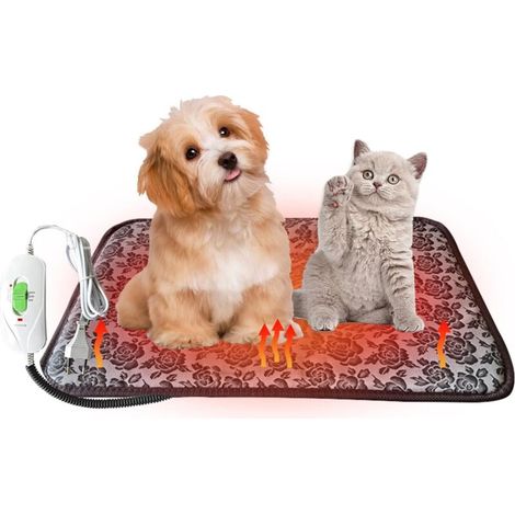 Tapis Chauffant Chien Chat,Coussin Chauffant Chien Chat,Couverture Chauffante Chat Chien,Coussin Chauffant Tapis Chauffant Imperméable pour Animaux de Compagnie pour Chats et Chiens,45x45 cm (1/5)