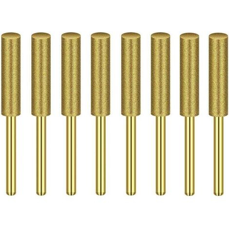 Lot de 8 Limes Diamantées Haute Dureté pour Affûtage de Tronçonneuse 3/16 Pouce 4 8 mm (1/4)