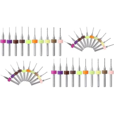 40 Pièces Forets, Mini Forets PCB 0.3-1.2mm, Micro en Carbure de Tungstène pour Carte d'impression de Circuits Imprimés CNC(0.3-1.2 mm) (1/5)