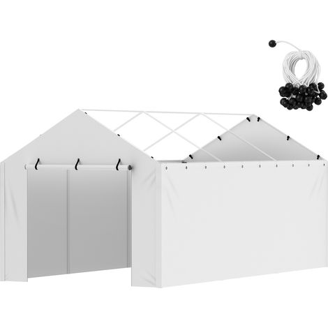 Mophorn Cubierta de repuesto para toldo de cochera, pared lateral de 10 x 20 pies, lona de refugio para tienda de campaña de garaje, resistente al agua y con protección UV, color blanco