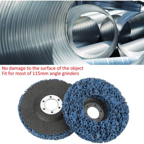 Disque à lamelles bleu 115mm - Lot de 2, Brosse abrasive pour meuleuse, Nettoyage peinture et rouille (1/5)