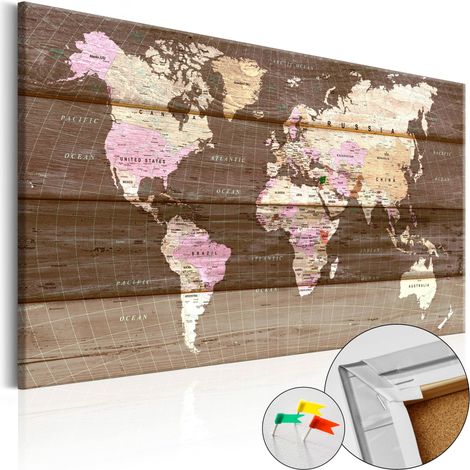 Quadri di sughero - Wooden World [Cork Map] - 60x40 (1/4)