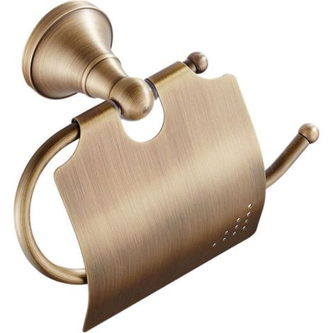 Porte-Papier Toilette - Laiton - Couvercle Anti-Poussière - Pour Salle De Bain - 1 Pièce (1/5)