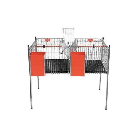 Cage pour les lapins empilables ModЏle Auria-1 avec bouteille. 2 appartements sur 1 tage.