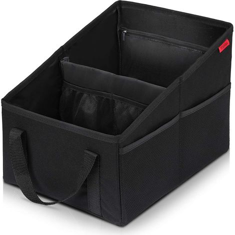 Organisateur de siège auto avant et arrière, avec porte-gobelets, fixation ceinture et rangements pour jouets, livres, snacks. (1/5)