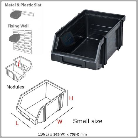 Patrol Group Cajas apilables Mod11CZAPG001, 1 unidad, color negro, 110 x 165 x 75