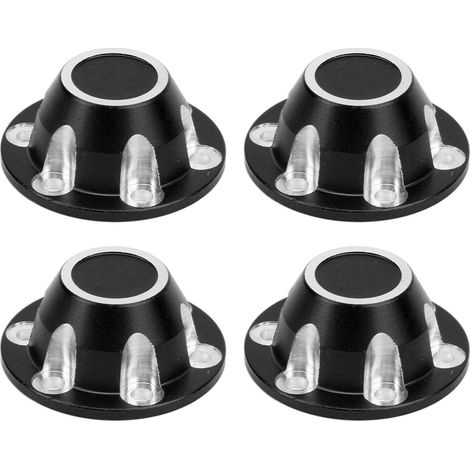 4 pièces Bouchon de Poussière pour Moyeu en Alliage d'Aluminium pour Voiture Télécommandée AXIAL 1/6 SCX6 JLU, Noir