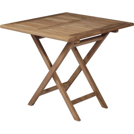Tavolo da Giardino Quadrato in Legno Teak Tavolo Pieghevole per Esterni Tavolo Bar (1/4)