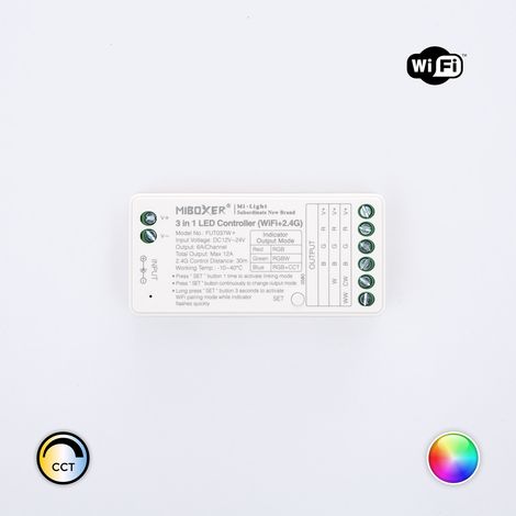 LED-Controller Dimmer RGB/RGBW/RGBWW 12/24V DC MiBoxer FUT037W+ RGBW+CCT