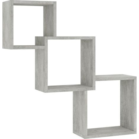 Maison Exclusive - Würfel-Wandregale Betongrau 68x15x68 cm Holzwe (1/5)