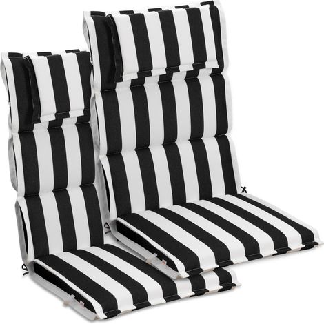 Aoodor Outdoor-Stuhlkissen mit hoher Rückenlehne und Kopfstütze, 2er-Set, geflanschte Sitzkissen für Schaukelstühle, Adirondack- und Essstühle, 120×52×6 cm (1/5)