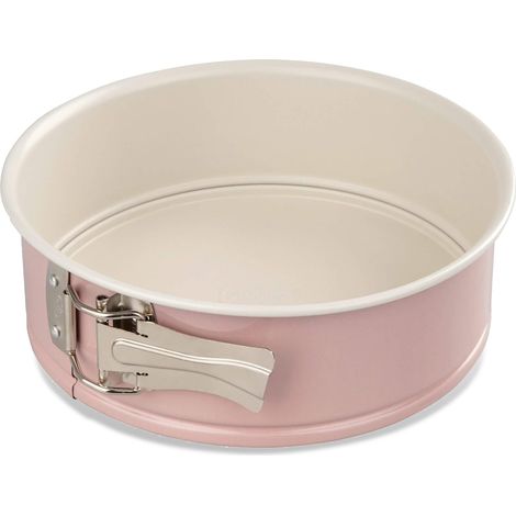 Dr Oetker Stampo Tortiera Apribile a Cerniera 1 fondo Ø20x6,5cm in Carbon Steel con Rivestimento Ceramico Bianco Colore esterno rosa confetto Temperatura Max 230°C Linea Retrò (1/4)