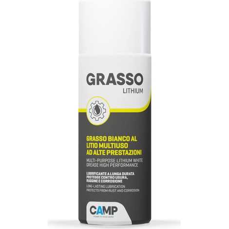 Camp GRASSO LITHIUM, Grasso multiuso al Litio di colore bianco, ad alte prestazioni, prolungato potere lubrificante e anti-grippante