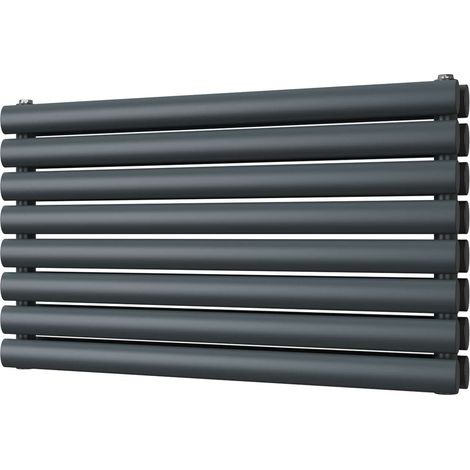 Omeara Axis - Anthracite Horizontal Radiator H464mm x W800mm Double Panel