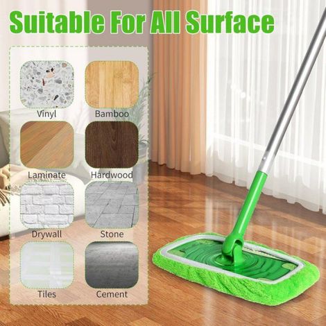 Lingettes de rechange pour balai Swiffer Sweeper - Lot de 10 - Serpillères - Humides et sèches pour le nettoyage de la m Étiquette (1/4)