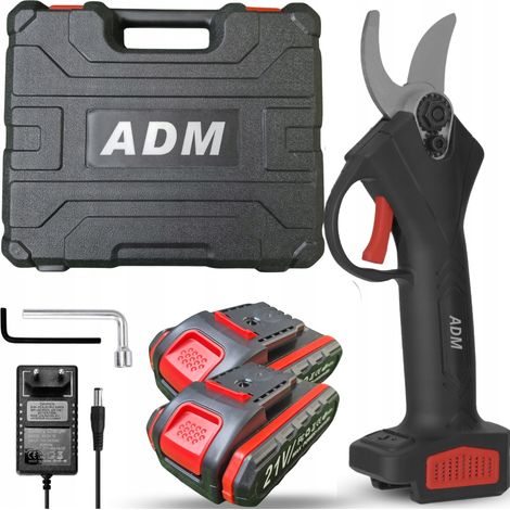 Podadora eléctrica inalámbrica ADM de 21 V con 2 baterías