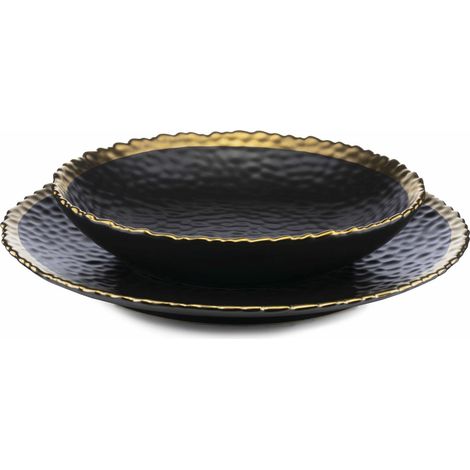 Set di 2 piatti Kati neri e oro (1/5)