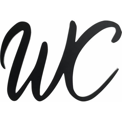 Plaque de porte WC – Autocollante, décoration de salle de bain, plaque WC 3D en acrylique pour toilettes d'invités et salle de bain, inscriptions noires pour accents élégants, neutre (1/5)