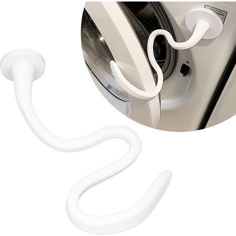 Support Lave Linge Magnétique Universel, Support Seche Linge sur Lave Linge Flexible, Fixation Magnétique Puissante sans Perçage, Maintient la Porte Entrouverte, Blanc (1/5)