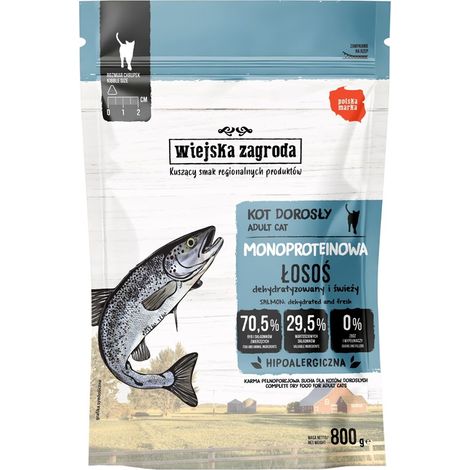 Saumon monoprotéine Rural Farm - croquettes pour chat - 800 g (1/3)