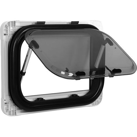 Fenêtre coulissante pour camping-car 500 mm x 350 mm avec pare-soleil, verre acrylique, angle d'ouverture de 75°, protection UV, pour caravanes et camping-cars (1/5)