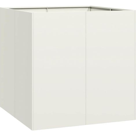 Fioriera Bianca 80x80x80 cm in Acciaio vidaXL