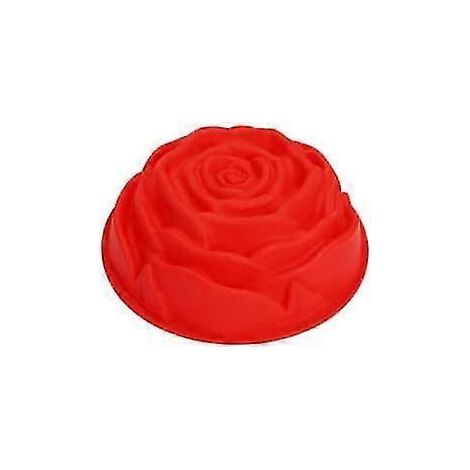 Moule à gâteau en silicone, forme de rose, grand moule à pâtisserie en forme de fleur, 23,5 x 7 cm, pour gâteaux au chocolat, puddings, gelées, savons, muffins et autres préparations maison. (1/5)