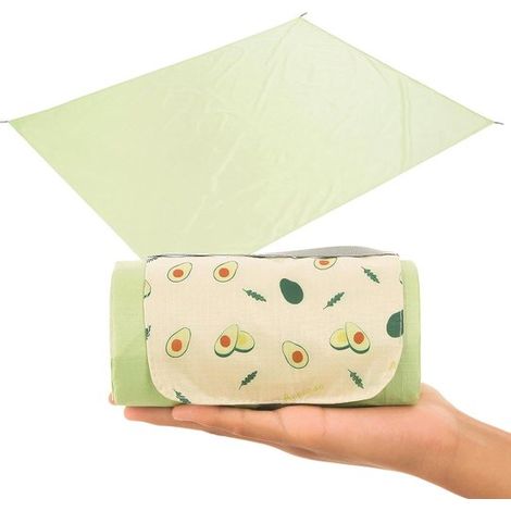 Wasserdichte Campingmatte, tragbare Picknickmatte mit Fußstütze, grüne Farbe, für Camping, Strände und Parks. (1/5)
