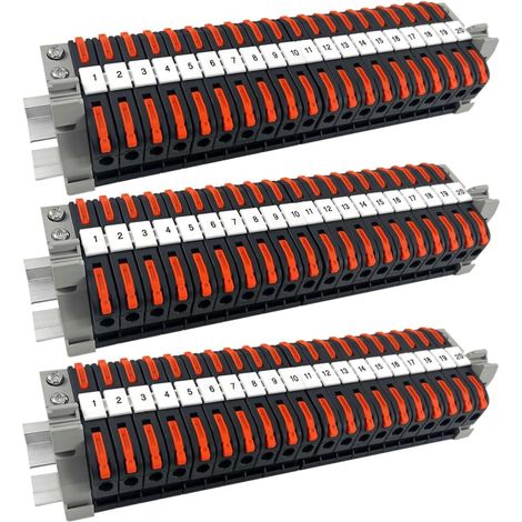 60 Pièces Kit de Bornier de Rail Din Electrique, PCT-211 0,08-4 mm² Bornier Electronique Terre, Bornier de Connecteur de Rail pour Projets de Bricolage CâBlage Rapide Enfichable de la Conversion (1/5)