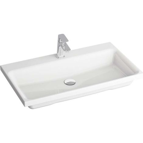 Ravak Comfort - Waschtisch 80x46 cm, mit 1 Hahnloch, weiß XJX01280001 (1/4)