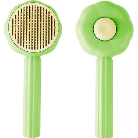Brosse pour chat vert melon - Lot de 2 - Packaging neutre en anglais, idéale pour poils courts et longs (1/5)