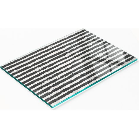 Planche décorative en verre à rayures pour présenter des amuse-gueules, 80 x 52 cm (1/5)