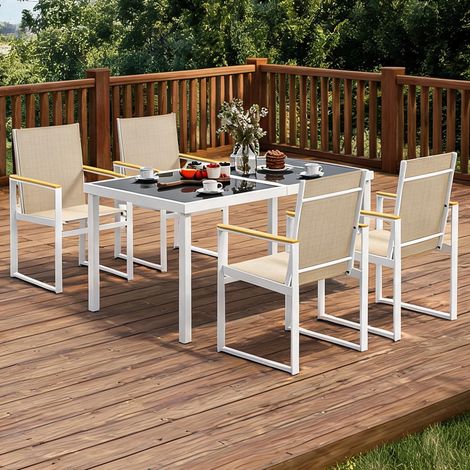 Salon de jardin en acier plastique 150 x 87 x 72 cm (1/5)